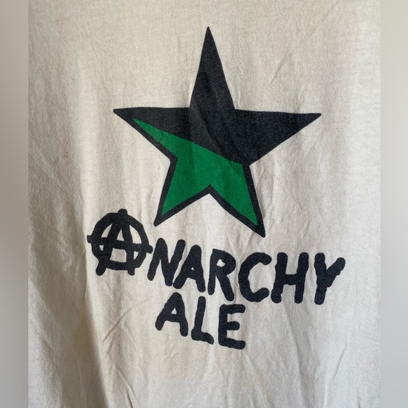 Anarchy Ale Brewing White Graphic T-Shirt Thrashed Vintage FruitLoom USA XL - Picture 3 of 8